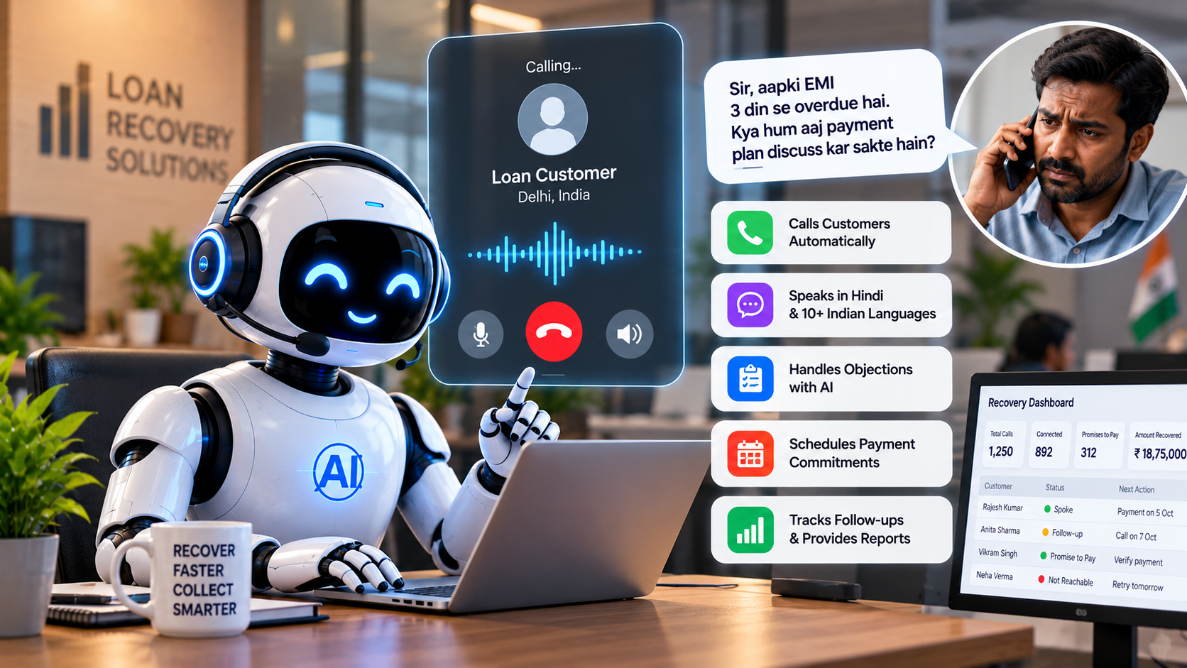 AI caller for loan recovery in India